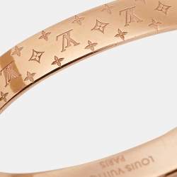Pre Owned Louis Vuitton Rose Gold Tone Nanogram Cuff Bracelet M
