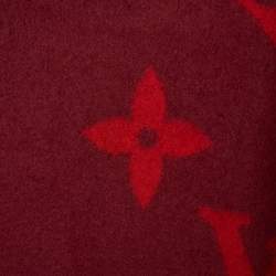 Pre Owned Louis Vuitton Cherry Red Reykjavik Cashmere Scarf