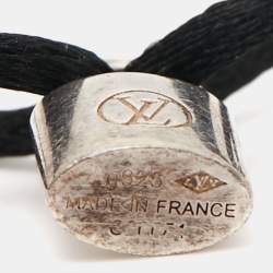 Pre Owned Louis Vuitton Lock It Sterling Silver Adjustable Cord Bracelet