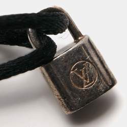 Pre Owned Louis Vuitton Lock It Sterling Silver Adjustable Cord Bracelet