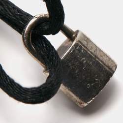 Pre Owned Louis Vuitton Lock It Sterling Silver Adjustable Cord Bracelet