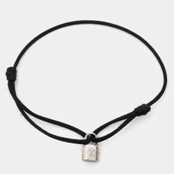 Pre Owned Louis Vuitton Lock It Sterling Silver Adjustable Cord Bracelet