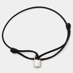Pre Owned Louis Vuitton Lock It Sterling Silver Adjustable Cord Bracelet
