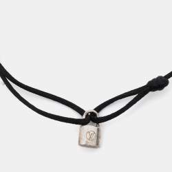 Louis Vuitton Lock It Sterling Silver Adjustable Cord Bracelet