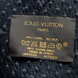 Pre Owned Louis Vuitton Black Logomania Wool & Silk Scarf