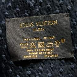 Pre Owned Louis Vuitton Black Logomania Wool & Silk Scarf