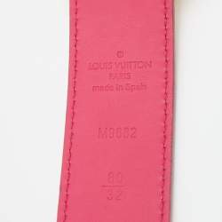 Pre Owned Louis Vuitton White Multicolore Monogram Canvas Buckle Belt 80CM