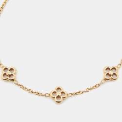 Pre Owned Louis Vuitton Gold Tone Flowerfull Station Bracelet