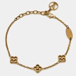 Louis Vuitton Gold Tone Flowerfull Station Bracelet