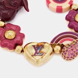 Pre Owned Louis Vuitton Plum Tutti Lucky Elastisized Bracelet