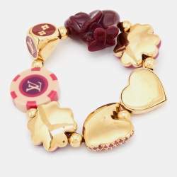 Pre Owned Louis Vuitton Plum Tutti Lucky Elastisized Bracelet