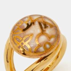 Pre Owned Louis Vuitton Gold Tone Celeste Bracelet & Ring Set