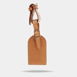 Pre Owned Louis Vuitton Vachetta Leather Luggage Name Tag & Strap Holder