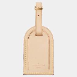 Louis Vuitton LV Vintage luggage name tag Handle Strap vachetta leather  EB-211