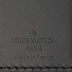 Pre Owned بطاقة أسم حقيبة سفر لوي فيتون جلد أسود