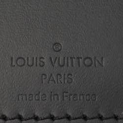 Pre Owned Louis Vuitton Black Leather Luggage Name Tag