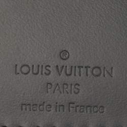 Pre Owned Louis Vuitton Black Leather Luggage Name Tag