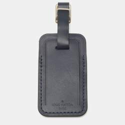 Pre Owned Louis Vuitton Blue Leather Luggage Name Tag