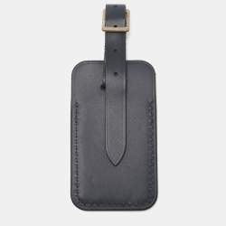 Pre Owned Louis Vuitton Blue Leather Luggage Name Tag