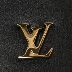Pre Owned Louis Vuitton Black Leather Name Tag