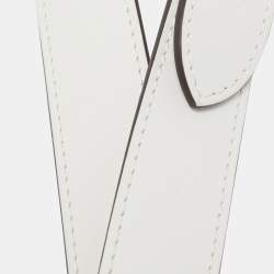 Pre Owned Louis Vuitton White Leather Adjustable Bag Shoulder Strap