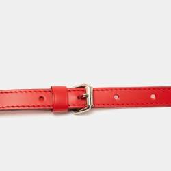 Pre Owned Louis Vuitton Red Leather Adjustable Shoulder Bag Strap