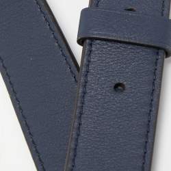 Pre Owned Louis Vuitton Navy Blue Leather Adjustable Shoulder Bag Strap