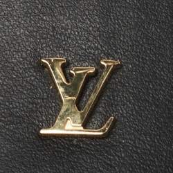 Pre Owned Louis Vuitton Black Leather Luggage Name Tag