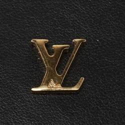 Pre Owned Louis Vuitton Black Leather Luggage Tag