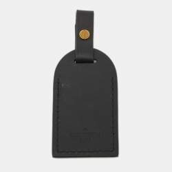 Pre Owned Louis Vuitton Black Leather Luggage Tag