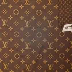 Pre Owned Louis Vuitton Brown Trunks Monogram Silk Scarf