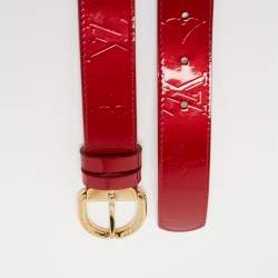 Louis Vuitton, Accessories, Louis Vuitton Red Monogram Vernis Belt