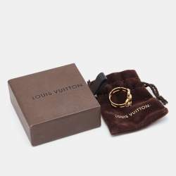 Louis Vuitton Gold Tone Crystal Monogram Flower Ring Size 55
