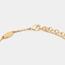 Pre Owned Louis Vuitton Gold Tone Collier Logo Angel Pendant Necklace