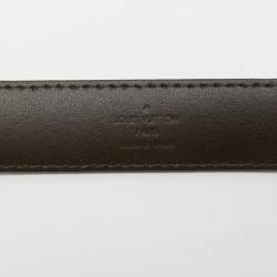 Louis Vuitton Damier Ebene Canvas LV Initiales  Slim Belt 80CM