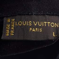 Pre Owned Louis Vuitton Black & Silver Suede & Leather Gloves S