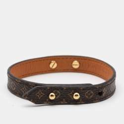 Pre Owned Louis Vuitton Monogram Canvas Gold Tone Bracelet
