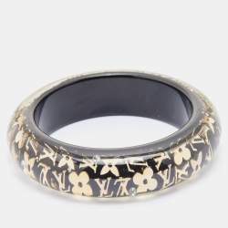 Louis Vuitton Black Logo Monogram Resin Uncle John Bangle