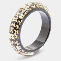 Louis Vuitton Black Logo Monogram Resin Uncle John Bangle