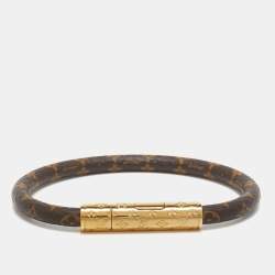 Louis Vuitton Confidential Monogram Canvas Gold Tone Bracelet