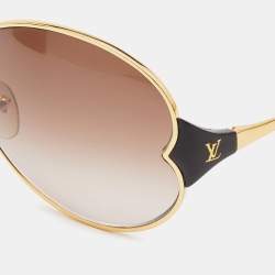 Louis Vuitton Gold Tone/ Brown Gradient Z0262U Daisy Butterfly Sunglasses