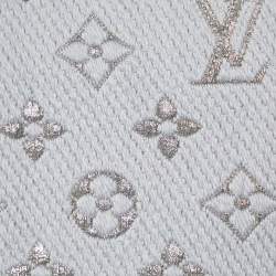 Pre Owned Louis Vuitton Blue Wool Silk Logomania Shine Scarf