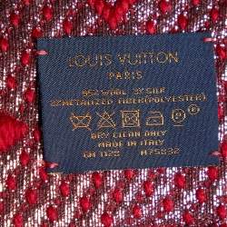 Louis Vuitton Red Wool Silk Logomania Shine Scarf