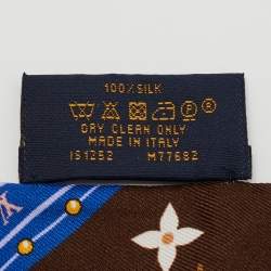 Pre Owned Louis Vuitton Brown/Beige Flowers Forever Silk Bandeau