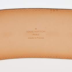 Pre Owned Louis Vuitton Amarante Vernis Leather LV Initiales Waist Belt 75 CM