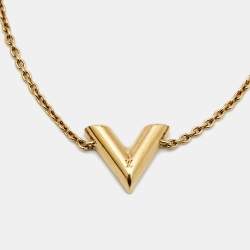 Pre Owned Louis Vuitton Essential V Gold Tone Bracelet