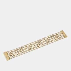 Louis Vuitton Gold Tone Collier Logo Angel Pendant Necklace in
