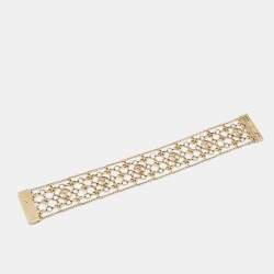 Pre Owned Louis Vuitton Filigram Gold Tone Bracelet M