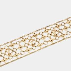 Pre Owned Louis Vuitton Filigram Gold Tone Bracelet M