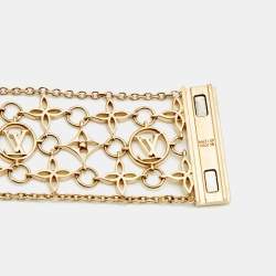 Pre Owned Louis Vuitton Filigram Gold Tone Bracelet M